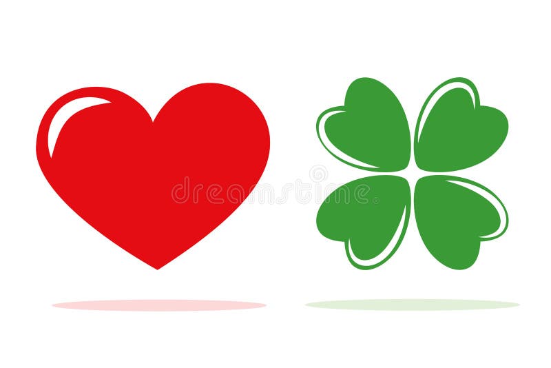 Red Heart And Four Leaf Clover Love And Luck Stock Vector Illustration Of Card Plant 140709941