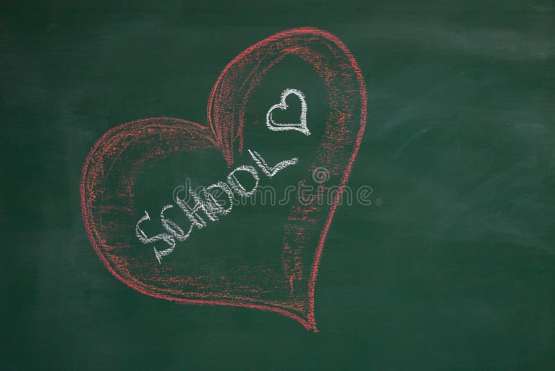 Red heart on green school board