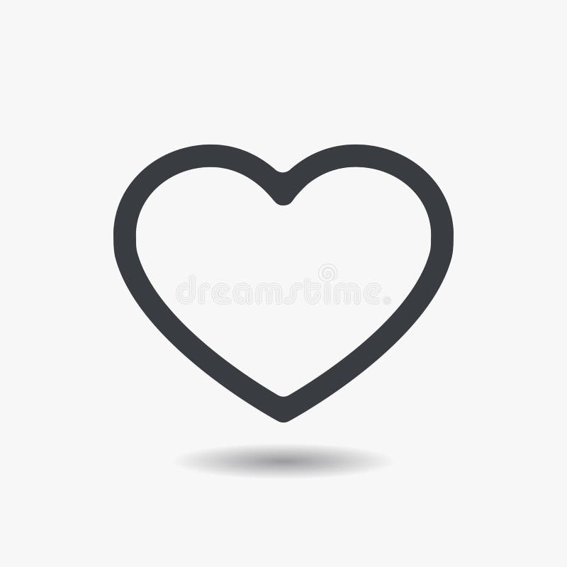 Red heart icon in flat style. stock illustration