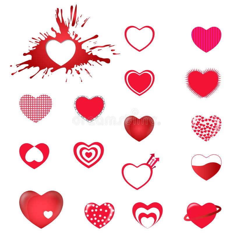 Heart icons vector illustration