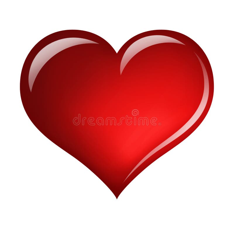 Red heart isolated on white