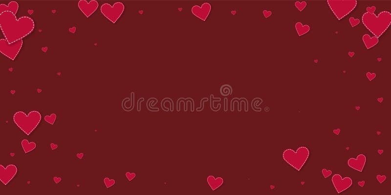 Red Heart Love Confettis. Valentine`s Day Vignette Stock Vector ...
