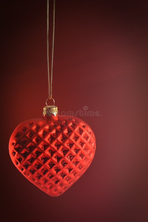 Red heart ornament hanging