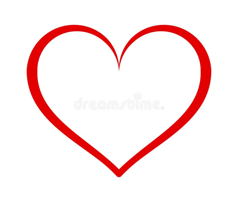 red heart outline vector