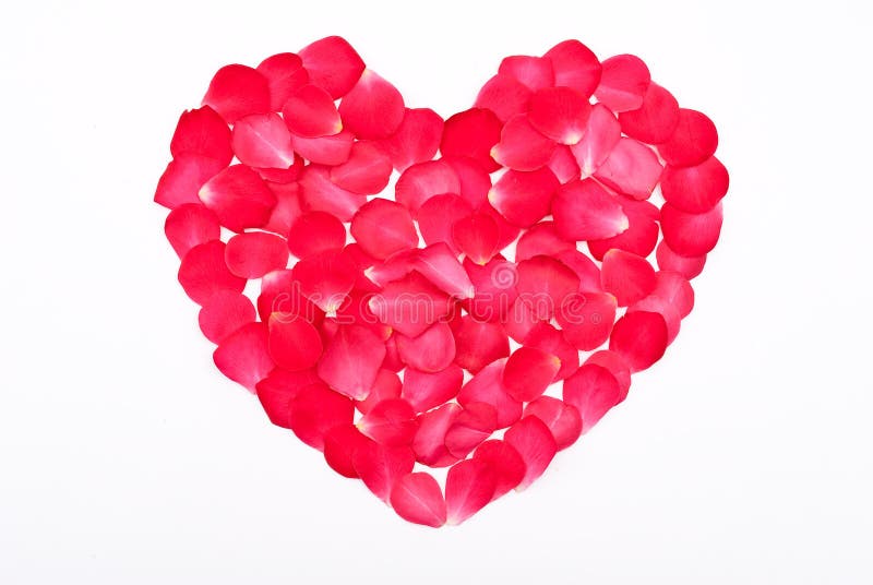 Red heart from petals