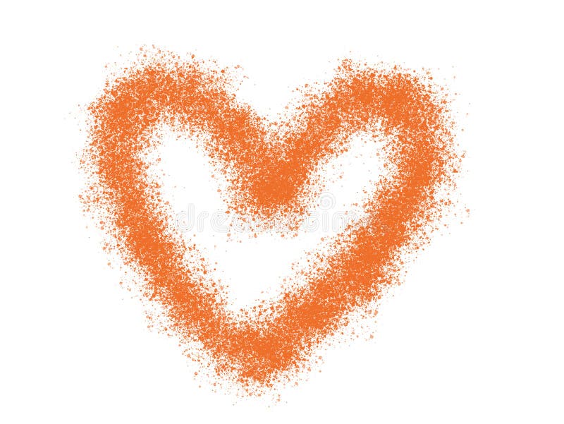 Red Heart Shape Frame on Isolated Background, Spray Paint Texture Stock