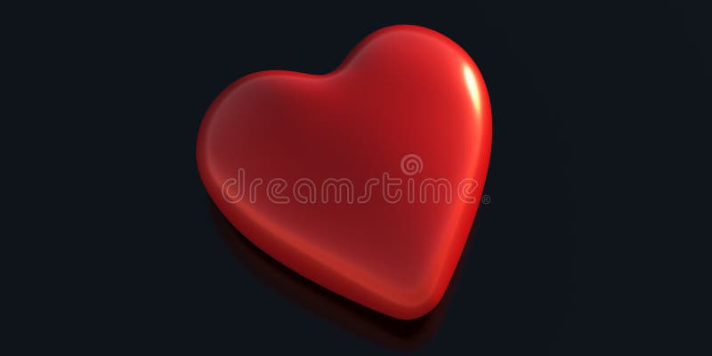 Red Heart on Black Background. Valentines Day Card. Love, Passion, Health  Concept. 3d Illustration Stock Illustration - Illustration of insurance,  care: 204887714