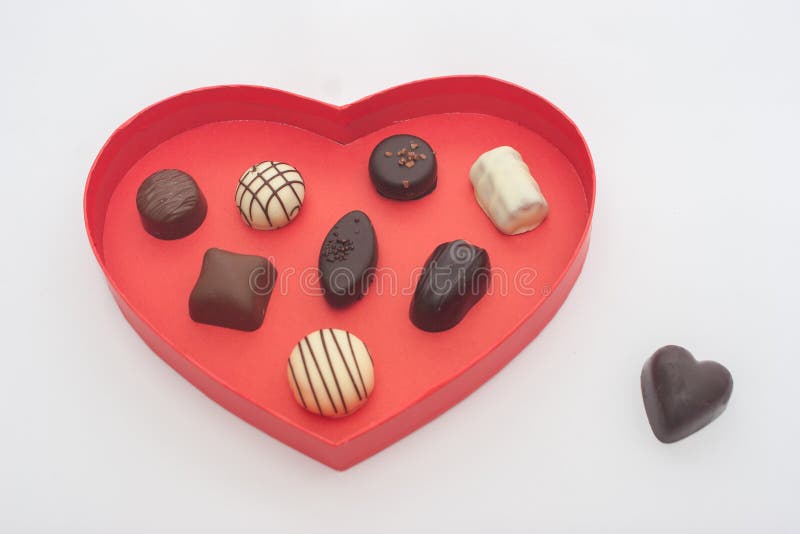 Heart-shaped Box Of Chocolates Stock Photo - Image of confectionery ...