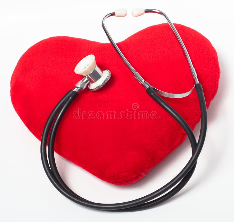 Red heart and stethoscope