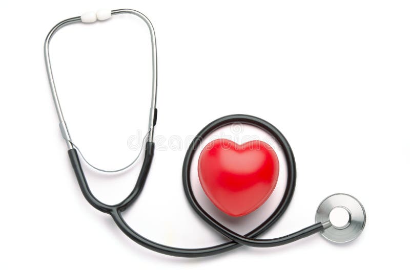 Red heart and stethoscope