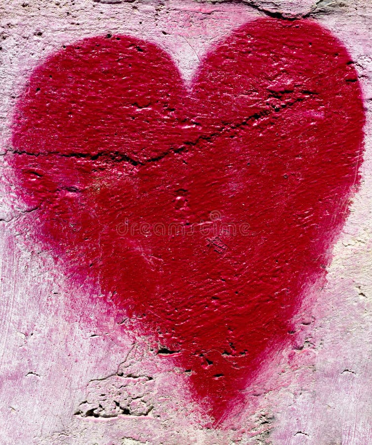 Red heart on the wall stock photo. Image of concept, conceptual 83581706