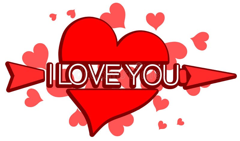 Red Heart With Word I Love You Isolated Stock Vector Image 61879709