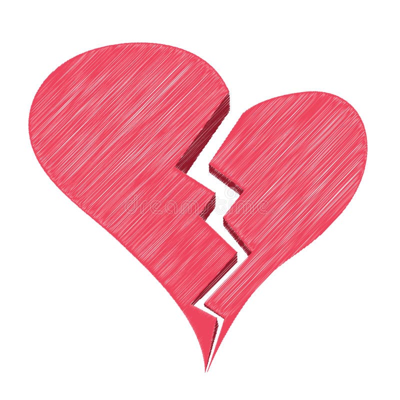 Premium Vector  Broken heart the symbol of unhappy love handdrawn sketch  black and white vector illustration