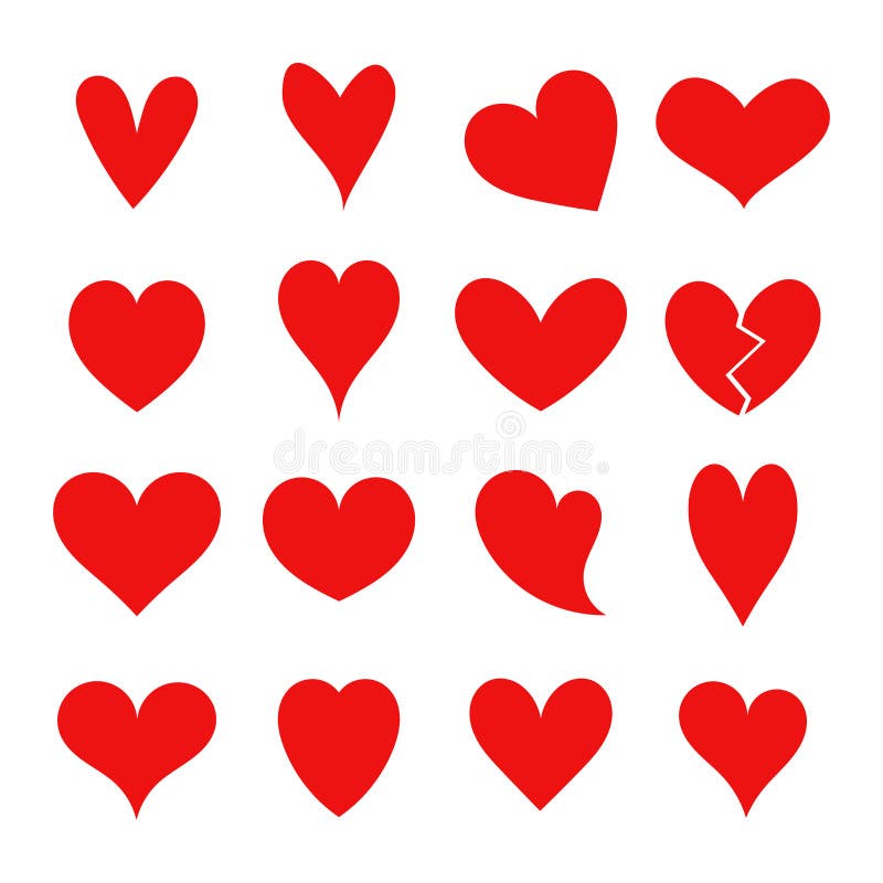 Red hearts collection royalty free illustration