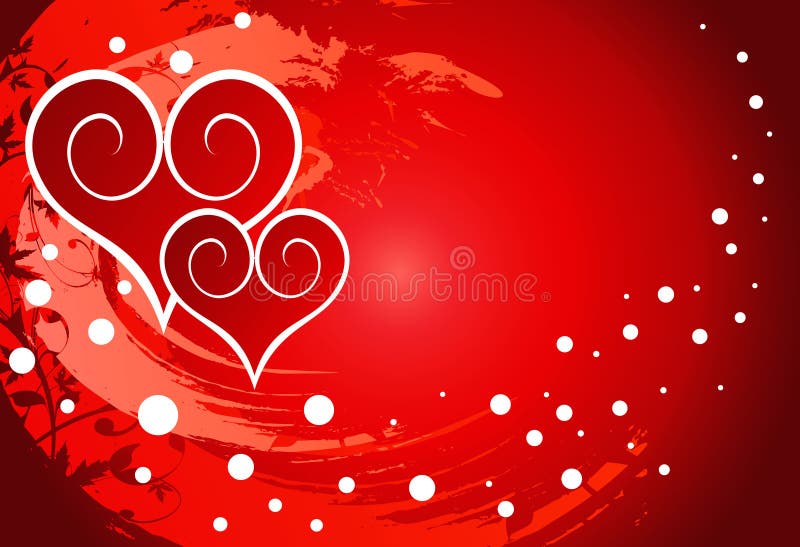 Red hearts on a flower ornament