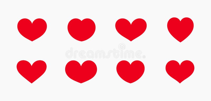 Red hearts icons set royalty free illustration