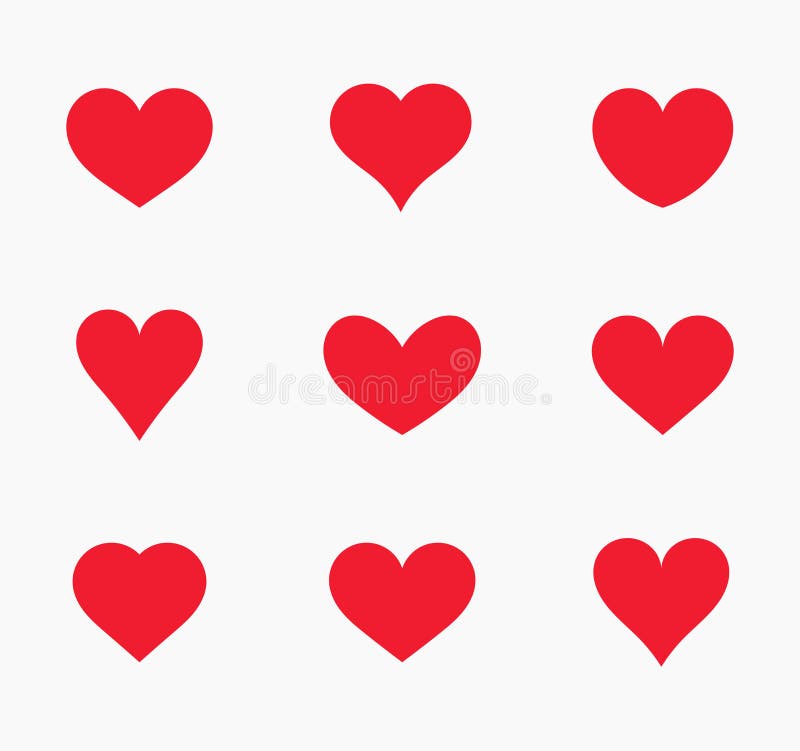Red hearts icons vector illustration
