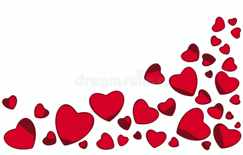 Red hearts isolated on white background. Vector to Mother`s Day, to the day of Saint Valentine, Easter. Element for the design of a holiday card. The expression stock illustration