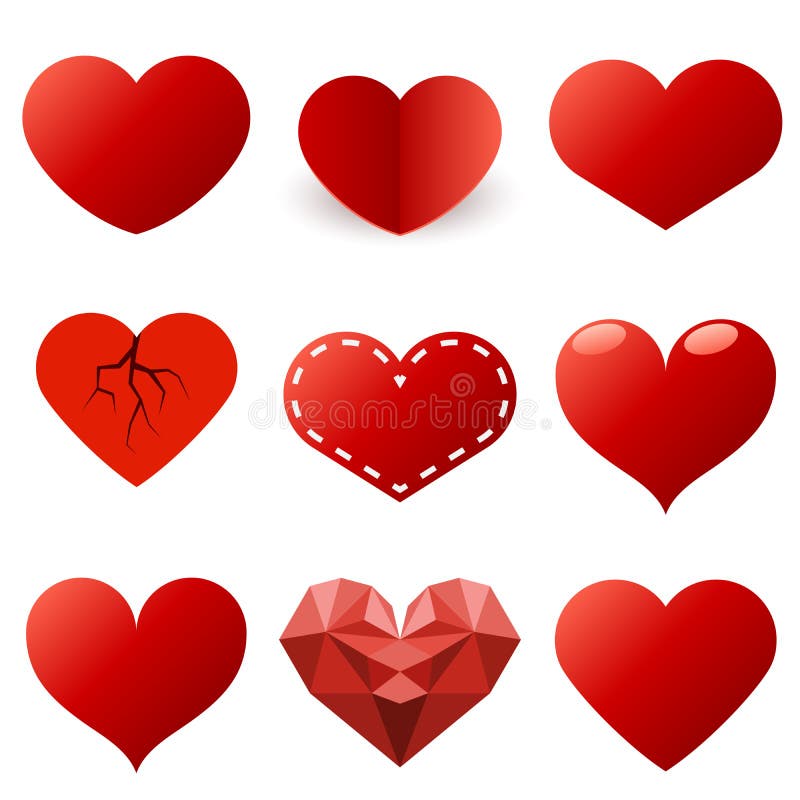 Red hearts shapes royalty free illustration