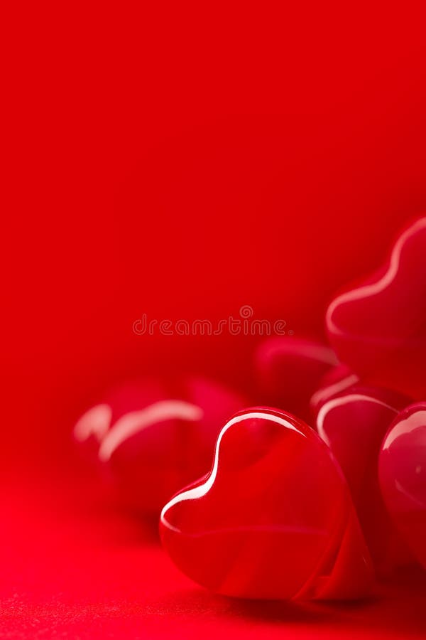 Red hearts valentine background vertical