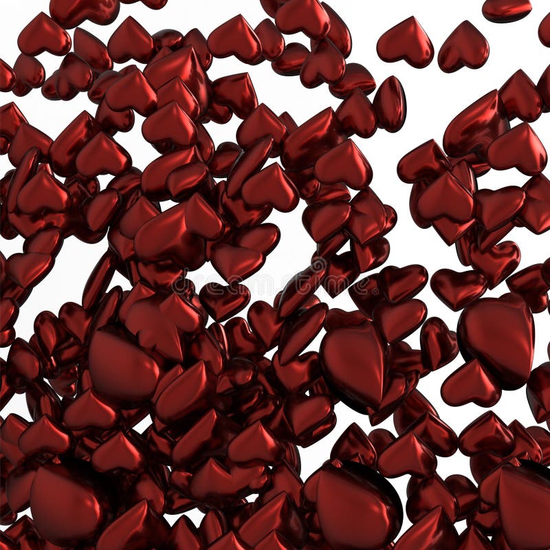 Red Hearts on White Background Stock Illustration Illustration of
