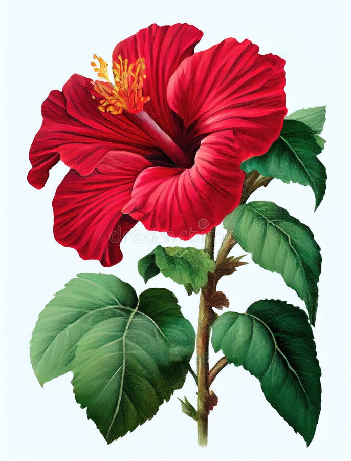 Premium AI Image | Hibiscus flower drawing by the artist-saigonsouth.com.vn