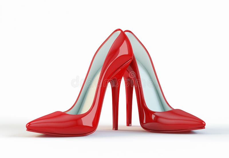 Red high heel shoes