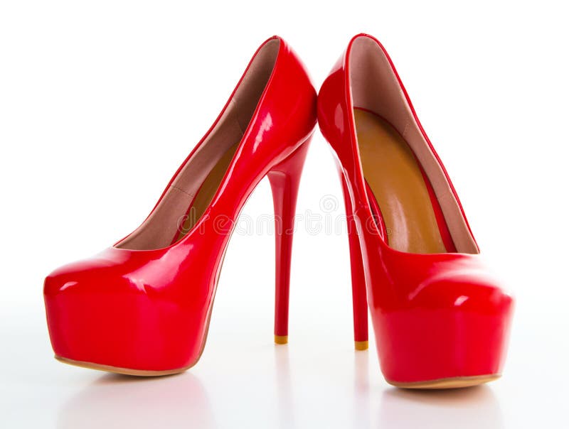 Red high heel women shoe stock photo. Image of shiny 43932230