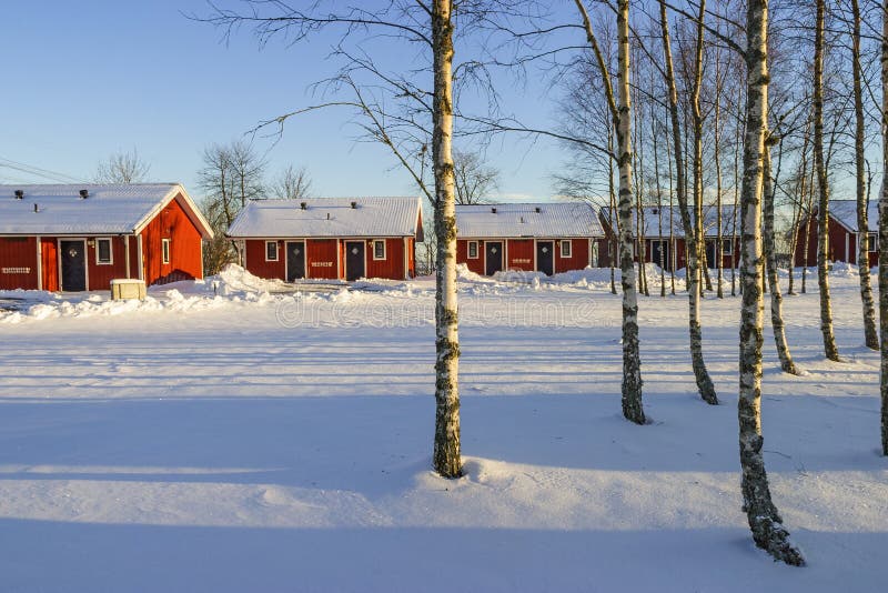 Two Cottages On A Wintry Snowy Place Stock Image Image Of Provincial