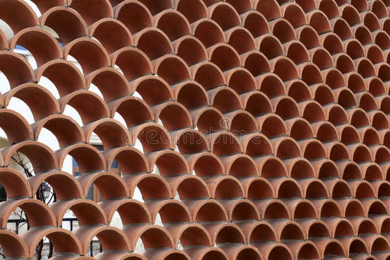 Red hollow wall stock image. Image of brick, build, clay 58319049