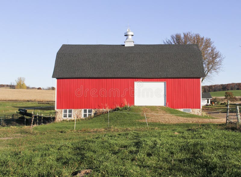 Red horse barn stock photo. Image of summer, meadow, grass - 80074624