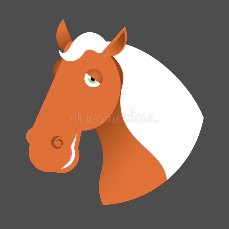 Red Horse Head Muzzle Hoss Isolated White Background Stock