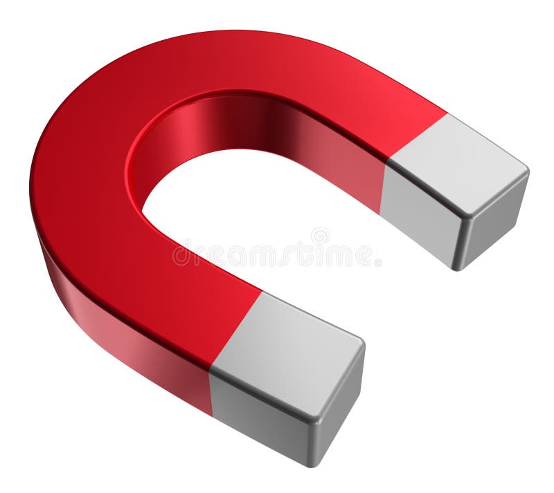 Red horseshoe magnet vector illustration