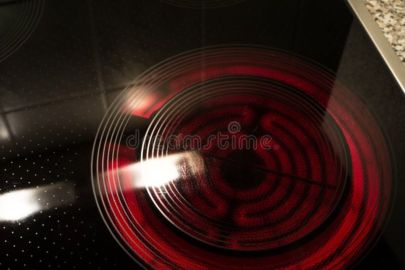 Red Hot Ceramic Glass Cooktop Stock Photo Image of oven, glass 90155722
