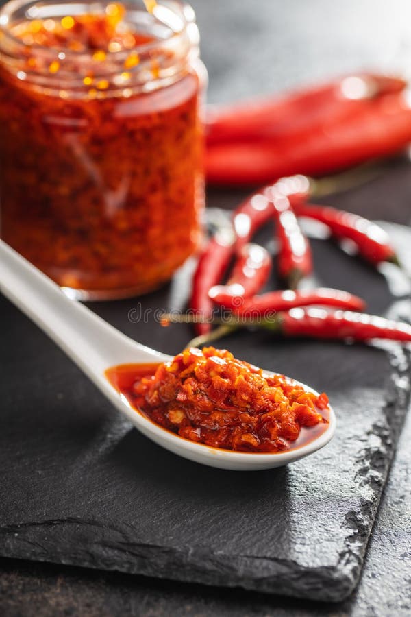 Red hot chili paste stock image. Image of cuisine, garlic 206482475