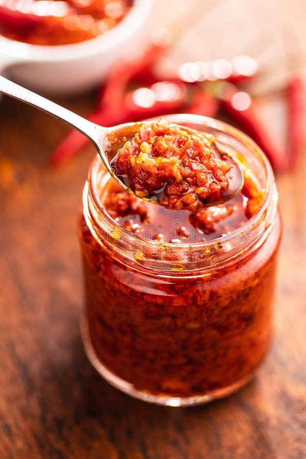 Red hot chili paste stock image. Image of cuisine, garlic 206482475