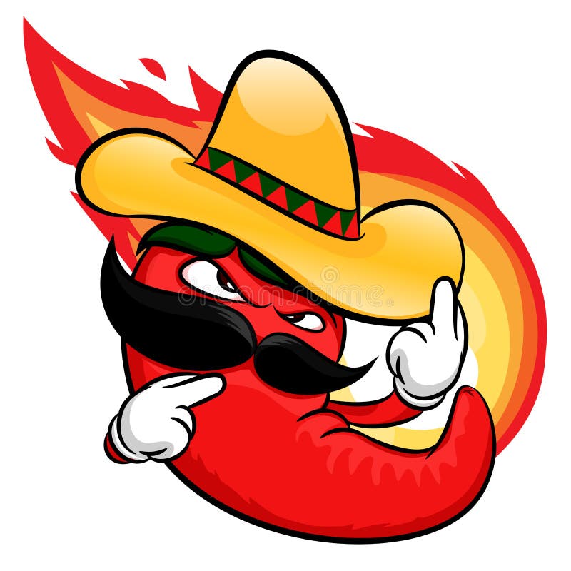Red Hot Chili Pepper Cartoon Stock Vector - Illustration of white