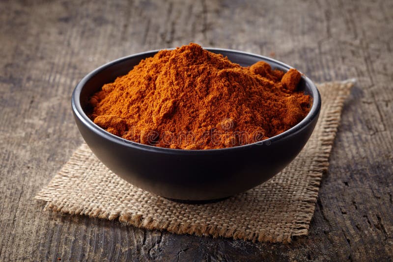 Red Hot Chili Pepper Powder Stock Photo Image of ingredients, bowl