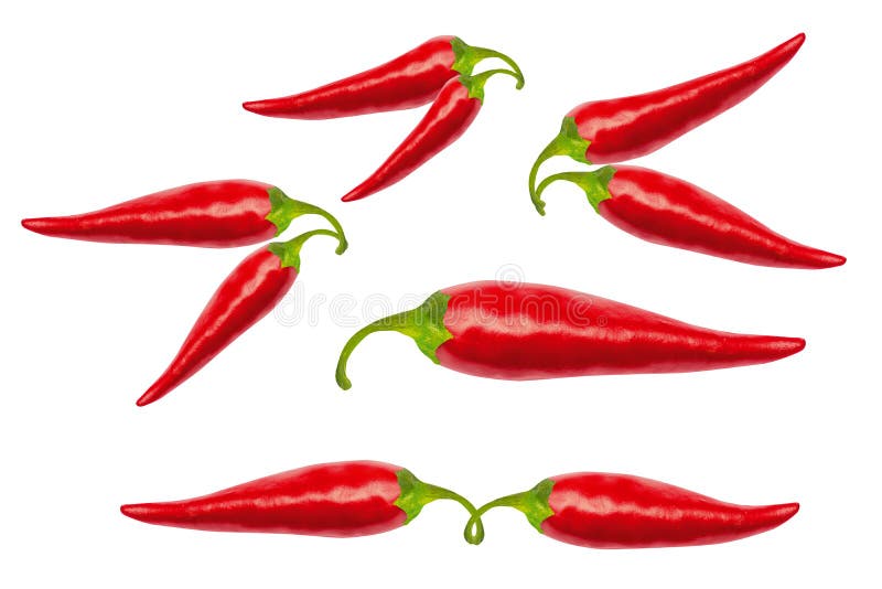 Red Hot Chili Peppers with Clipping Path Stock Image Image of fiery