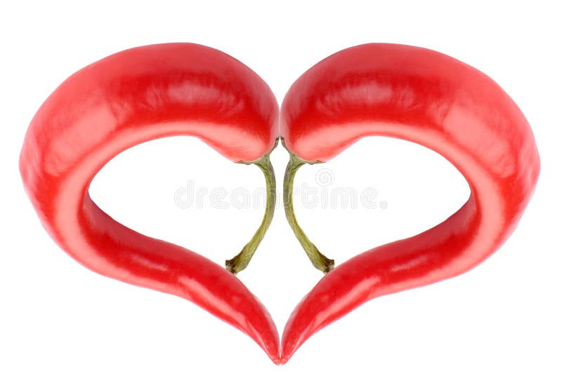 Red hot chilli pepper heart