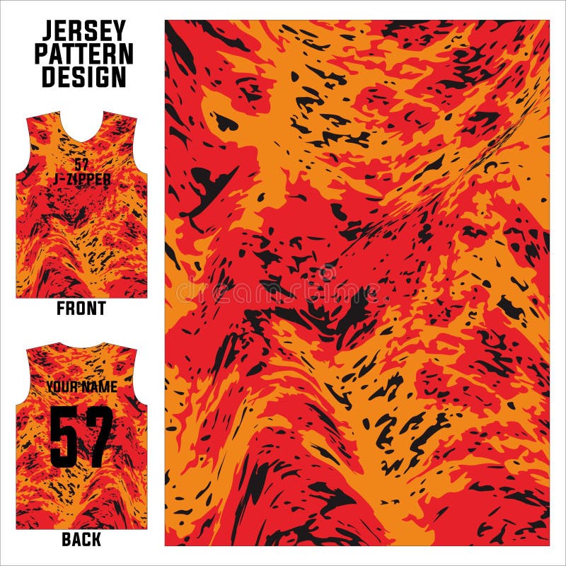 Basketball Jersey Pattern Design Template. Red Abstract Background