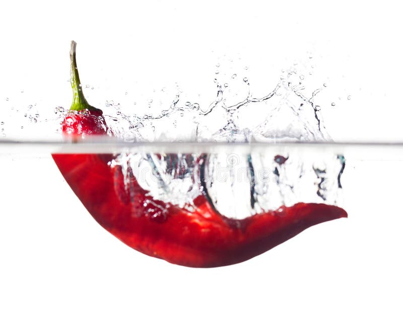 Red hot paprika in water stock photo. Image of meal, close 14700290