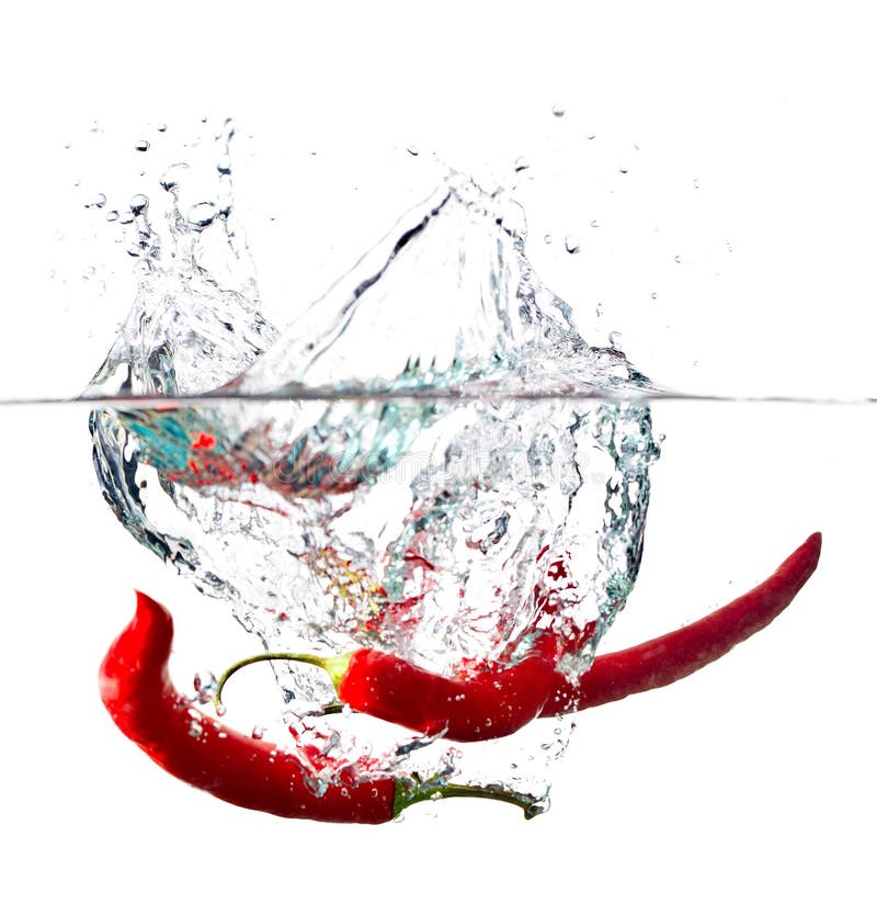 Red hot paprika in water stock photo. Image of meal, close 14700290