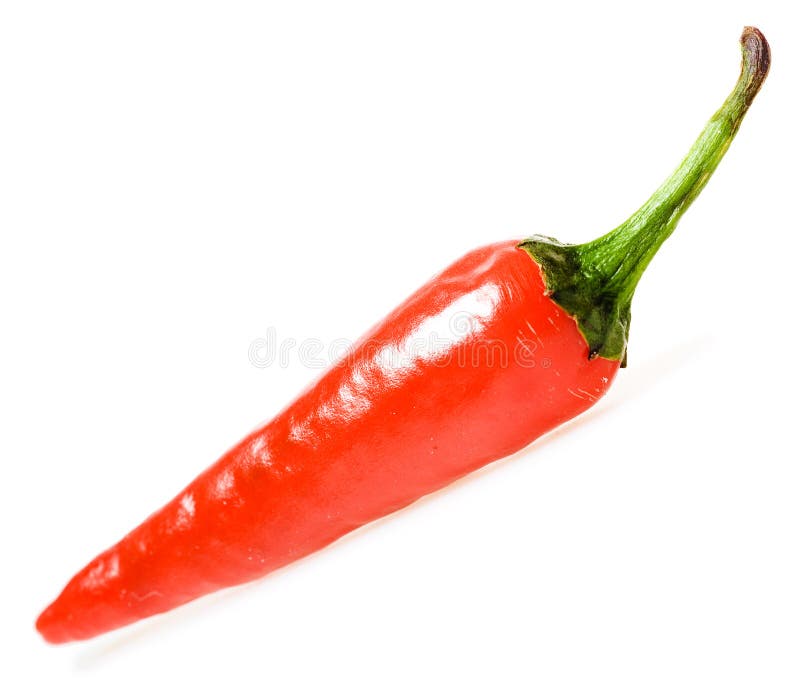 Red hot pepper over white