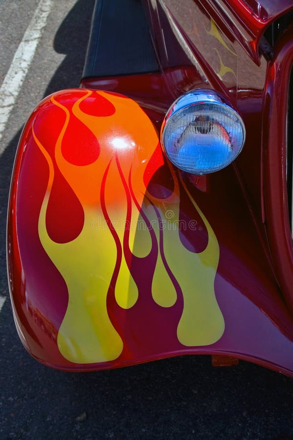 Red Hot Rod Fender with Flames