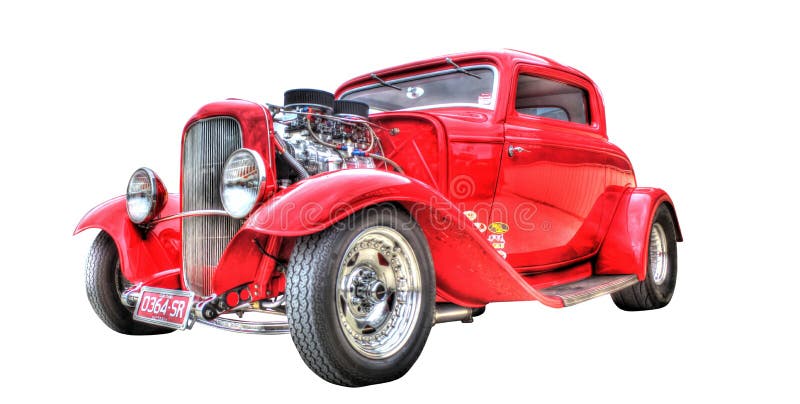 Red hot rod isolated on white background