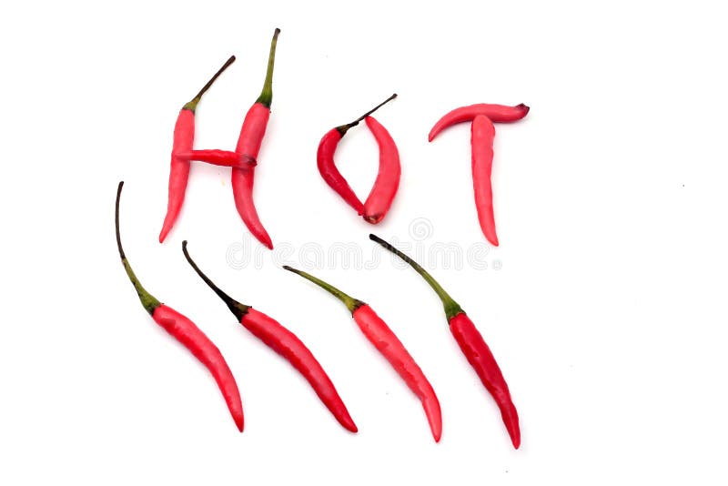 Red hot and spicy chili peppers alphabet