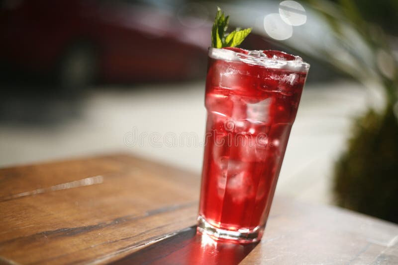 Red ice tea stock image. Image of wooden, cool, refreshing 24890909