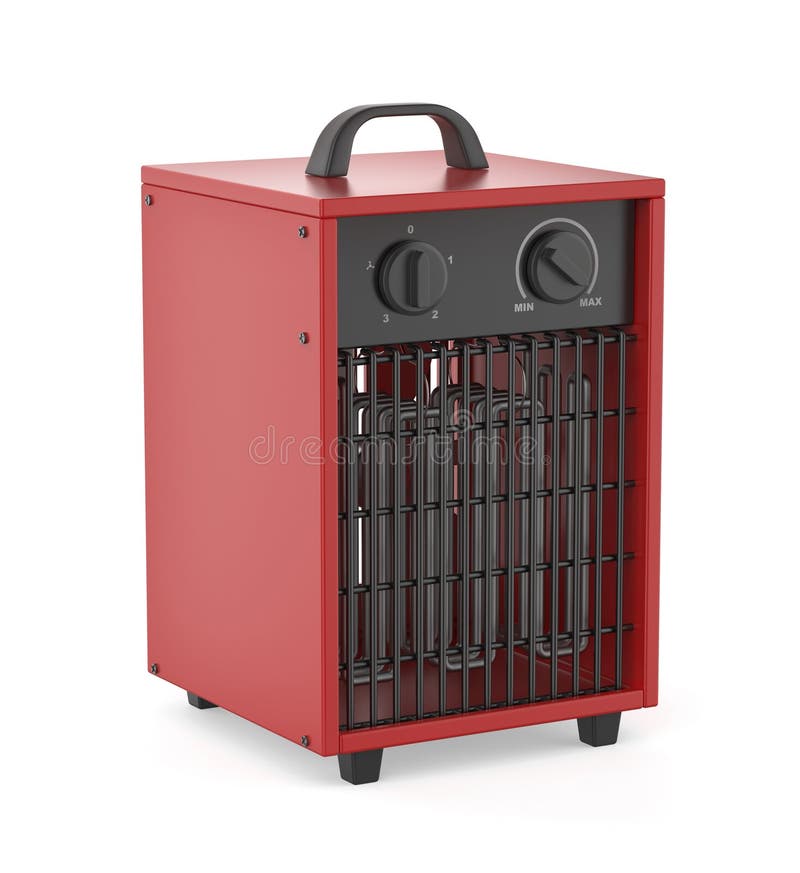 Red industrial fan heater stock image. Illustration of front 269863039