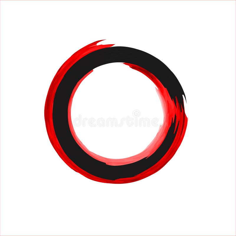Red Ink Enso Symbol stock vector. Illustration of isolated - 206763907